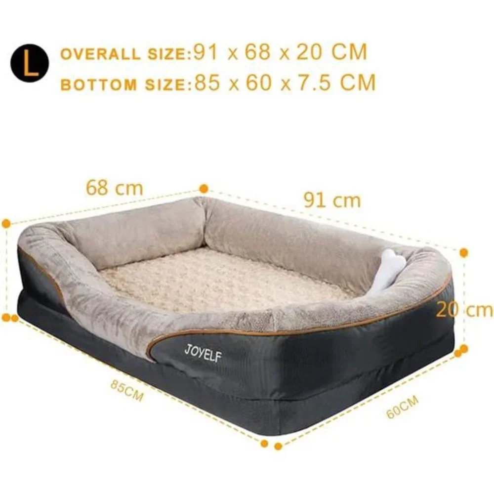 Large Memory Foam Dog Bed, Orthopedic Dog Bed & Sofa w/ Removable Washable Cover